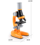 Yellow Kids Biological Microscope Kit 100x 400x 1200x LED Magnification STEM Science Toy for School Students with Sample Slides - RnR Galore