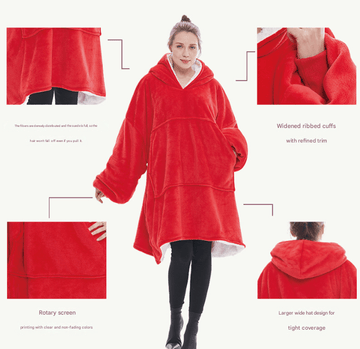 Yellow Oversized Wearable Blanket Hoodie - Ultra Soft & Cozy Snuggle Pullover for Adults - RnR Galore