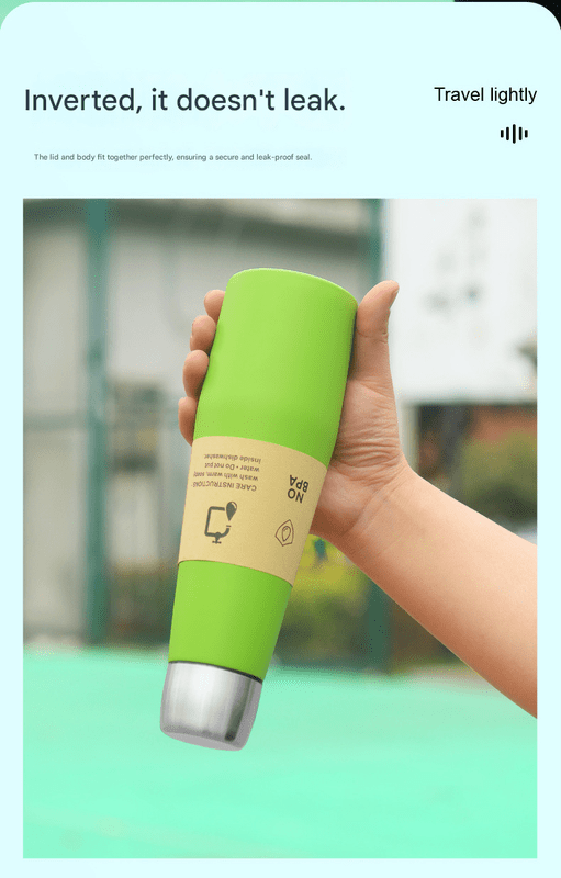Yellow Premium 304 Stainless Steel Vacuum Insulated Water Bottle - 532ml Large Capacity Sports Flask with 12 - 24 Hour Thermal Retention, Leak - Proof Portable Travel Mug for Gym, Office, Car and Outdoor Activities - RnR Galore