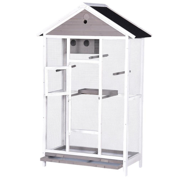 YES4PETS Wooden XXL Pet Cages Aviary Carrier Travel Canary Parrot Bird Cage Grey - RnR Galore