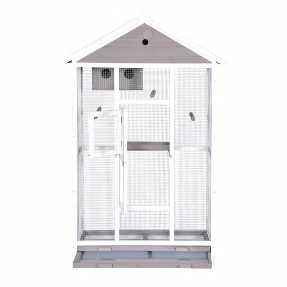 YES4PETS Wooden XXL Pet Cages Aviary Carrier Travel Canary Parrot Bird Cage Grey - RnR Galore