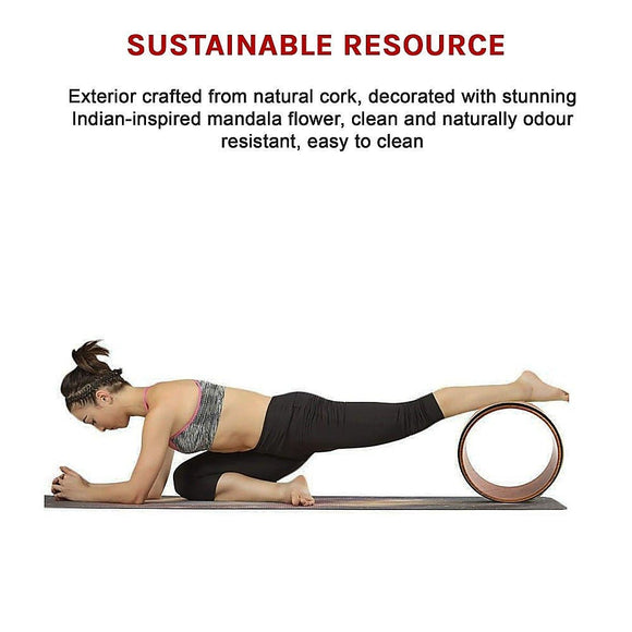 Yoga Pilates Wheel Cork Circle Prop Back Chest Hips Abdomen Stretch Roller - RnR Galore