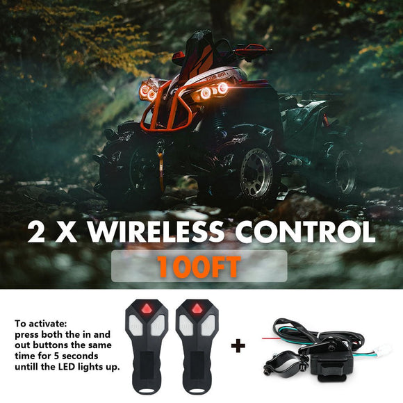 ZESUPER 12V Winch 4500LBS Electric Winch ATV Winch Synthetic Rope BOAT Trailer - RnR Galore