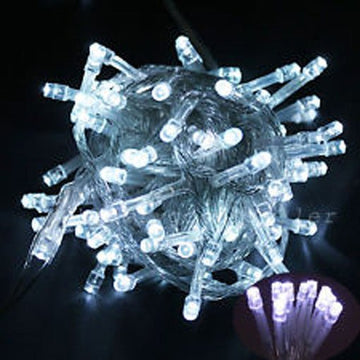 1 Set of 20 LED Plain Artic White Bulb Battery Powered String Lights Christmas Gift Home Wedding Party Bedroom Decoration Table Centrepiece - RnR Galore