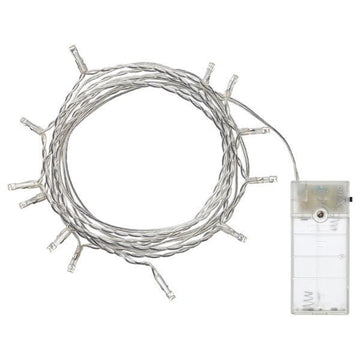 1 Set of 20 LED Plain Warm White Bulb Battery Powered String Lights Christmas Gift Home Wedding Party Bedroom Decoration Table Centrepiece - RnR Galore
