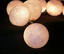 1 Set of 20 LED White 5cm Cotton Ball Battery Powered String Lights Christmas Gift Home Wedding Party Bedroom Decoration Outdoor Indoor Table Centrepiece - RnR Galore