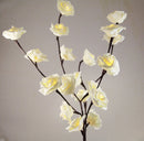1 Set of 50cm H 20 LED White Rose Tree Branch Stem Fairy Light Wedding Event Party Function Table Vase Centrepiece Decoration - RnR Galore