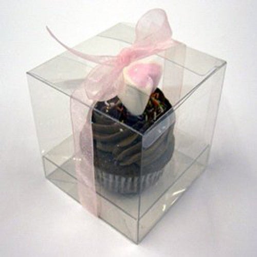 10 Pack of 12cm Square Cube Box - Large Bomboniere Exhibition Gift Product Showcase Clear Plastic Shop Display Storage Packaging Box - RnR Galore