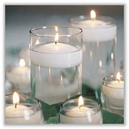 10 Pack of 6 Hour White Floating Candles - 5.8cm diameter - wedding party decoration - RnR Galore