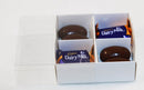 10 Pack of White Card Chocolate Sweet Soap Product Retail Gift Box - 4 Bay Compartments - Clear Slide On Lid - 8x8x3cm - RnR Galore