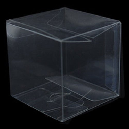 10 Piece Pack - PVC Clear See Through Plastic 15cm Square Cube Box - Large Bomboniere Product Exhibition Gift - RnR Galore