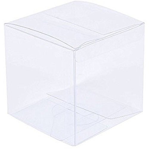 10 Piece Pack - PVC Clear See Through Plastic 15cm Square Cube Box - Large Bomboniere Product Exhibition Gift - RnR Galore