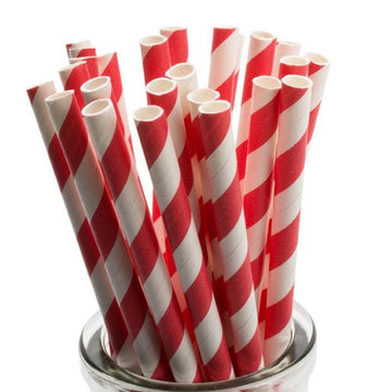 1000 Bulk Wholesale Pack Red White Drinking Straws Biodegradable Eco Paper Birthday Party Event Bistro Bar Cafe Take Away - RnR Galore