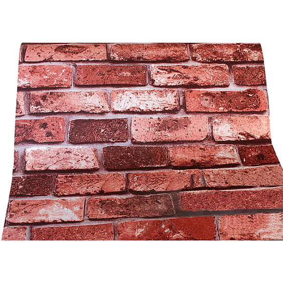 10m 3D Red Brick Print Theme Wallpaper - RnR Galore
