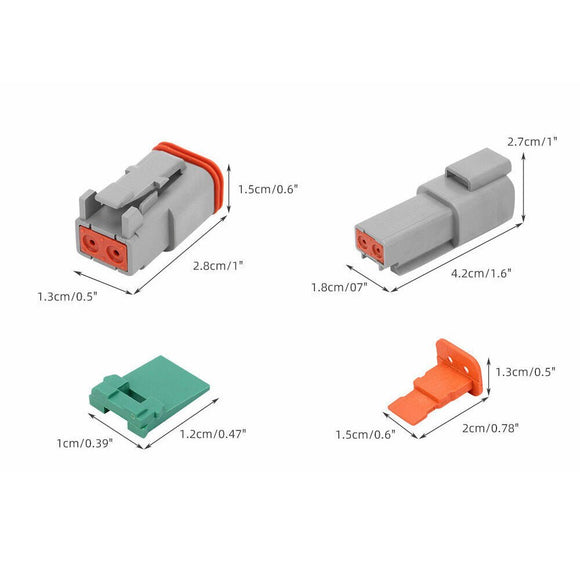 117PCS Deutsch Kit DT 2 Way Series Connector Plug Waterproof Auto Marine DT 2Pin - RnR Galore