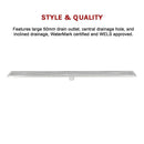 1200mm Bathroom Shower Stainless Steel Grate Drain w/Centre outlet Floor Waste Square Pattern - RnR Galore