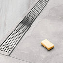 1200mm Bathroom Shower Stainless Steel Grate Drain w/Centre outlet Floor Waste Square Pattern - RnR Galore