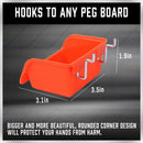 16Pc Pegboard Bins Peg Board Parts Storage With Steel Hooks Tools Organiser Tray - RnR Galore