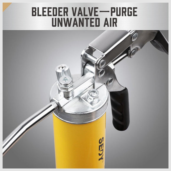 18inch Grease Gun 8000PSI Pistol Grip Flex Hose Heavy Duty Barrel With Cartridge - RnR Galore