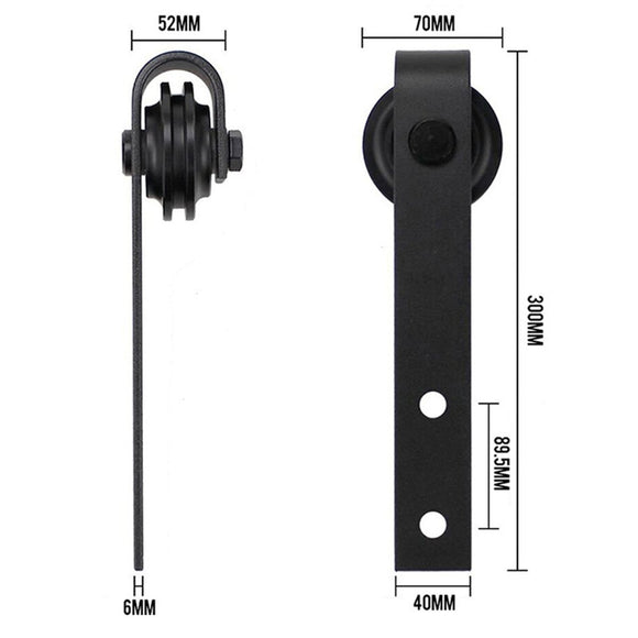 1.8m Heavy Duty Sliding Barn Single Door Hardware Kit Damper Track Rail Roller System - RnR Galore
