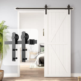 1.8m Heavy Duty Sliding Barn Single Door Hardware Kit Damper Track Rail Roller System - RnR Galore