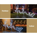 1X Christmas Lights Reindeer Sleigh 120 LED Decorations Jingle Jollys - RnR Galore