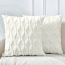 2 Pack Decorative Boho Throw Pillow Covers 45 x 45 cm (White) - RnR Galore