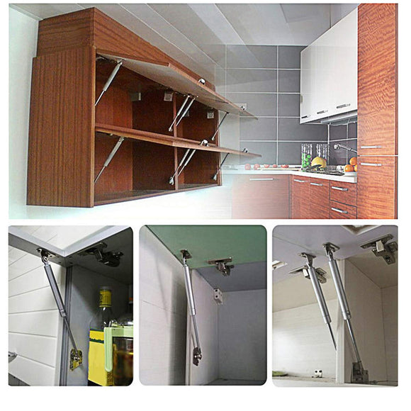 2 Pcs 100N Cabinet Door Hydraulic Hinge Metal Head Lift Support Soft Close & Buffer Telescopic - RnR Galore
