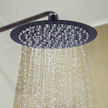 200mm Shower Head Round 304SS Electroplated Matte Black Finish - RnR Galore