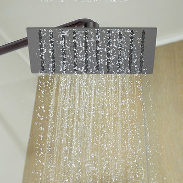 200mm Shower Head Square 304SS Electroplated Matte Black Finish - RnR Galore