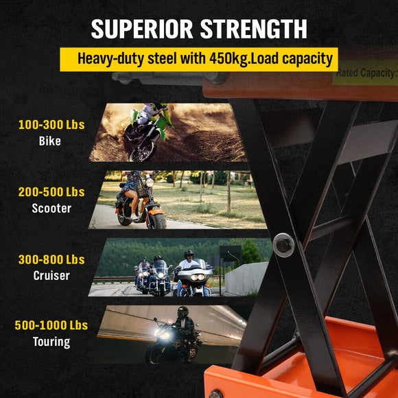 205KG Motorcycle Motorbike Lift Jack Motorcycle Stand Hoist Repair Work Bench - RnR Galore