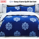 225TC Geo Damask Cotton Rich Easy Care Quilt Cover Set Queen - RnR Galore