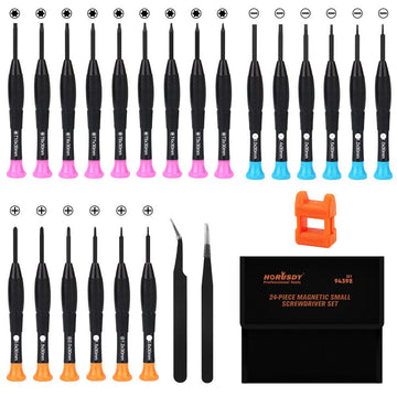 24 - Piece Magnetic Precision Screwdriver Set - Small Screwdrivers for Eyeglasses, Phones, Watches Electronics Repair - RnR Galore