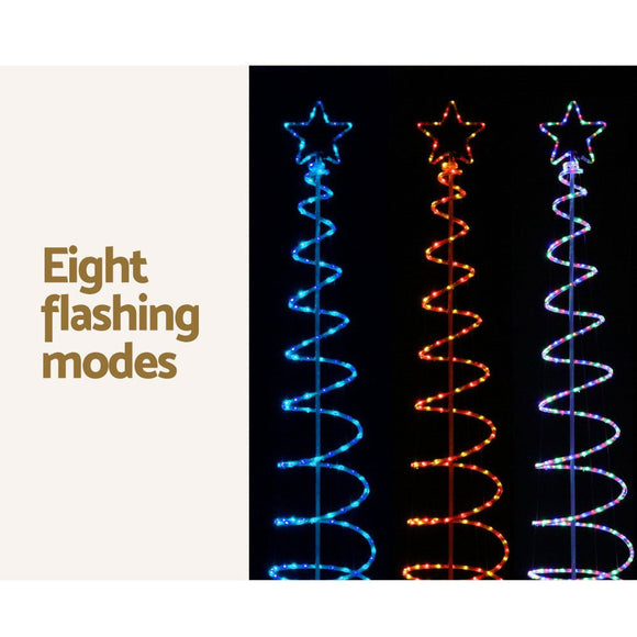 2.4M Christmas Tree LED Solar Motif Lights Jingle Jollys - RnR Galore