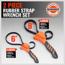 2Pc Adjustable Strap Wrench Rubber Belt Spanner Multi - Purpose Jar Opener Filter - RnR Galore