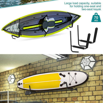 2Pcs Kayak Wall Rack Carrier Canoe Paddle Surfboard Holder Wall Mount Shelf - RnR Galore