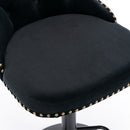 2x Height Adjustable Swivel Bar Stool Velvet Nailhead Barstool with Footrest - RnR Galore