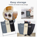 3 in 1 Large 135L Laundry Clothes Hamper Basket with Waterproof bags and Aluminum Frame (Multi) - RnR Galore