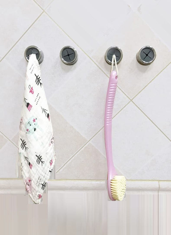 3 Pack Self Adhesive Round Towel Hooks for Kitchen and Bathroom - RnR Galore