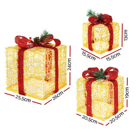 3 PCS Christmas Lights Gift Box Set Set 48 LED Decorations Jingle Jollys - RnR Galore