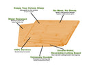 3 Pieces Bamboo Cutting Board with Juice Groove and Mobile Holder included for Home Kitchen - RnR Galore