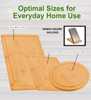 3 Pieces Bamboo Cutting Board with Juice Groove and Mobile Holder included for Home Kitchen - RnR Galore