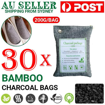 30PCS Air Purifying Bags Activated Bamboo Charcoal Freshener for Car Home Shoes 200g - RnR Galore
