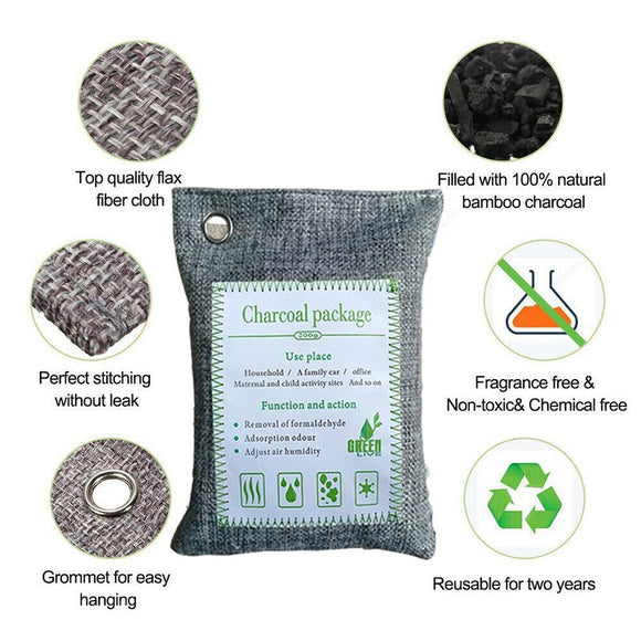 30PCS Air Purifying Bags Activated Bamboo Charcoal Freshener for Car Home Shoes 200g - RnR Galore