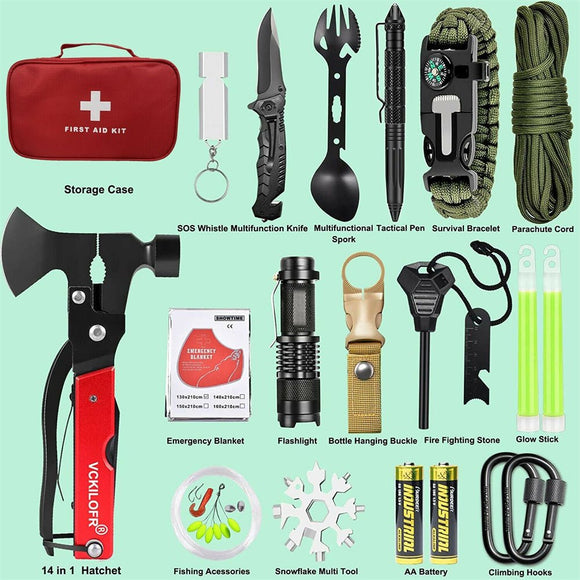 32 In 1 Emergency Survival Equipment Kit Camping SOS Tool Sports Tactical Hiking - RnR Galore