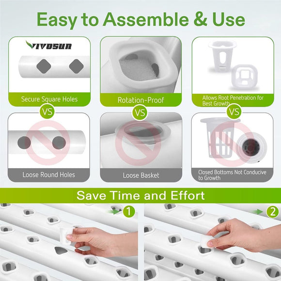 36 Sites Hydroponic Grow Tool Kits Vegetable Garden System 220V Water Pump - RnR Galore