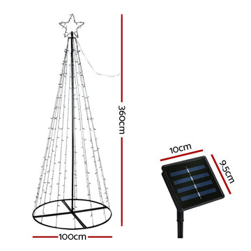 3.6M Christmas Tree 400 LED Solar Jingle Jollys - RnR Galore