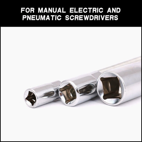 3PC Flexible Socket Extension Bars Shaft Set 1/2" 1/4" 3/8" Drive 10" 8" 6" Long - RnR Galore