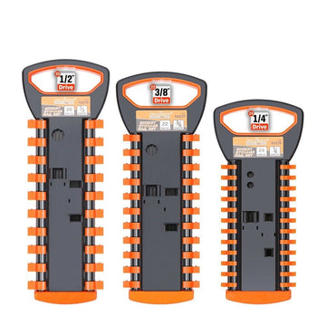 3Pc Socket Rails 66 Socket Holder Space Organiser Garage Rack 1/4" 3/8" 1/2" - RnR Galore