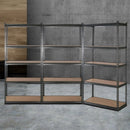 3x1.8M 5 - Shelves Steel Warehouse Shelving Racking Garage Storage Rack Grey - RnR Galore